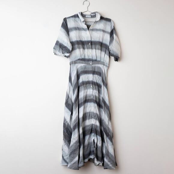 Officine Générale Nadia Grey Striped Dress - Size M - Picture 2 of 9